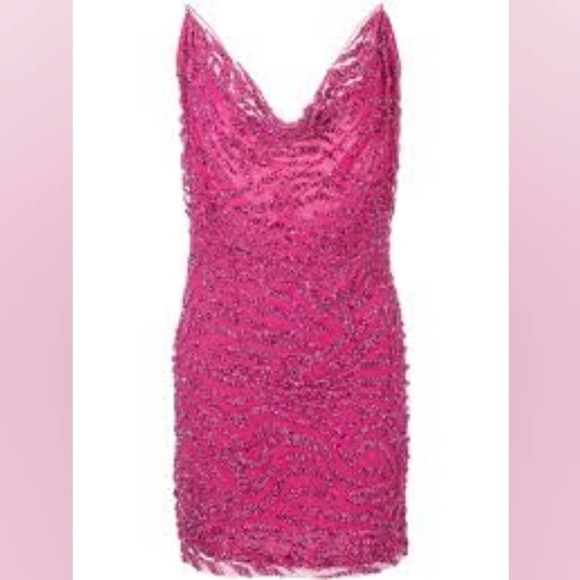 Retrofete sequin mini dress. Size small. Pink gown with beaded details. - Picture 3 of 9